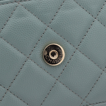 マトラッセ チェーンウォレット キャビアスキン ライトグリーン ゴールド金具 シャネル バッグ CHANEL