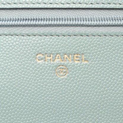 マトラッセ チェーンウォレット キャビアスキン ライトグリーン ゴールド金具 シャネル バッグ CHANEL