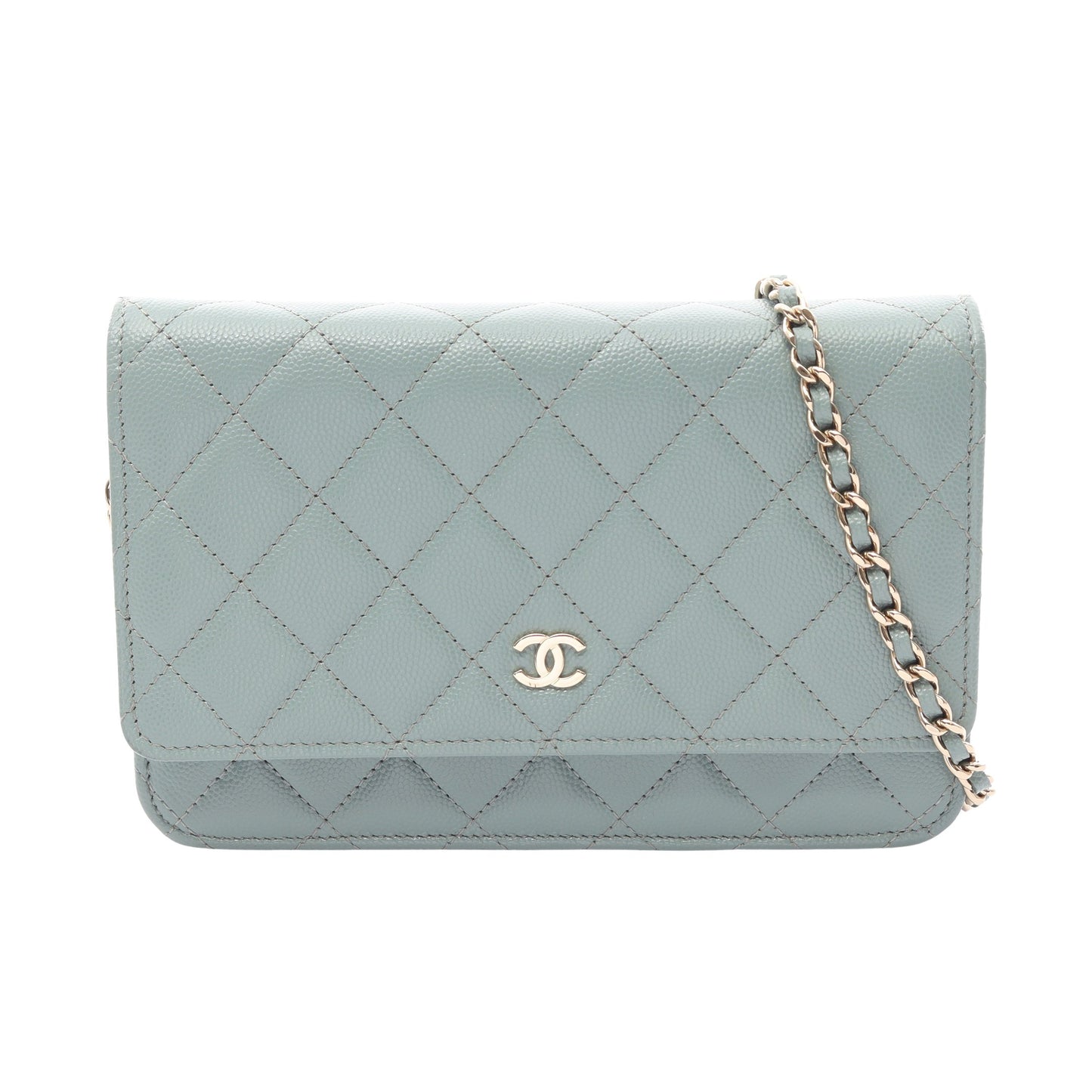 マトラッセ チェーンウォレット キャビアスキン ライトグリーン ゴールド金具 シャネル バッグ CHANEL