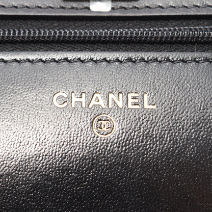 マトラッセ チェーンウォレット レザー ブラック ゴールド金具 シャネル バッグ CHANEL