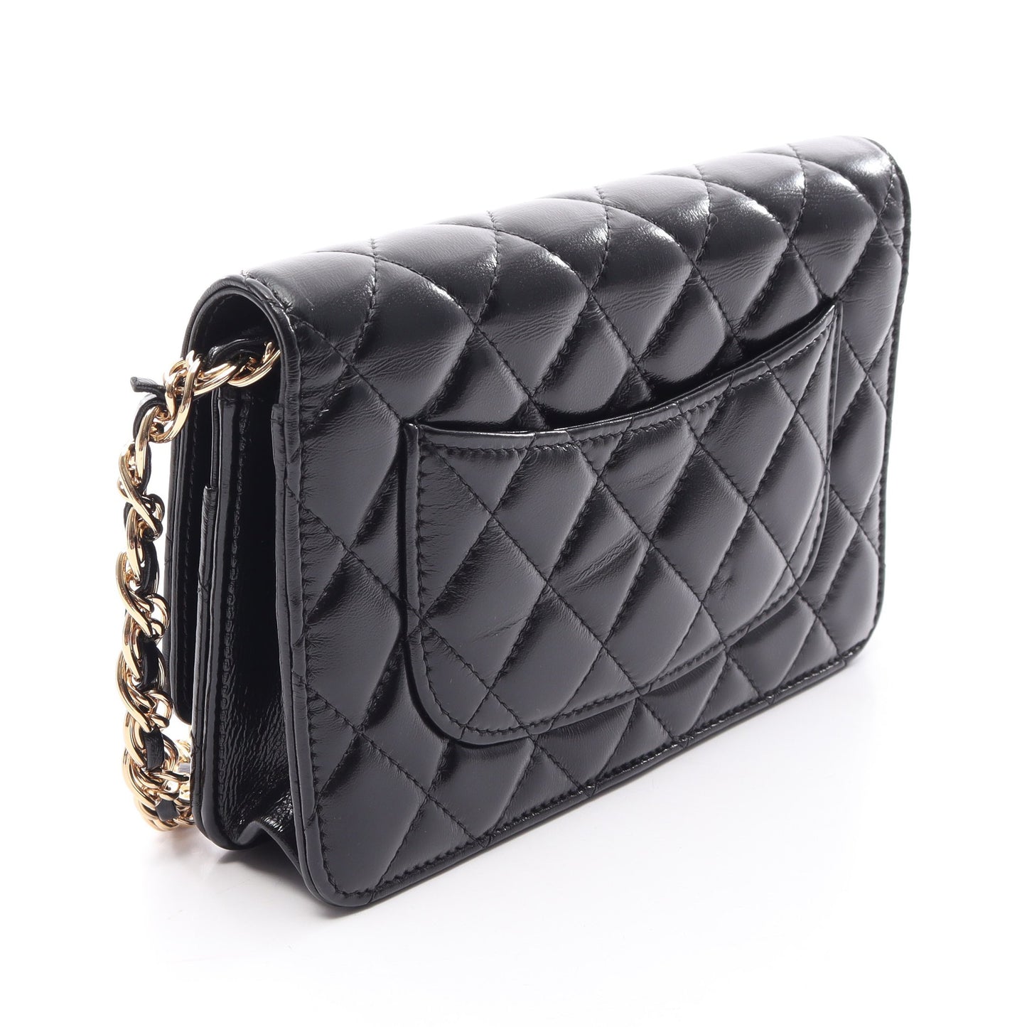 マトラッセ チェーンウォレット レザー ブラック ゴールド金具 シャネル バッグ CHANEL