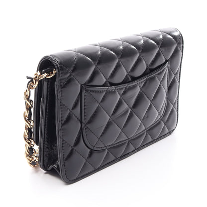 マトラッセ チェーンウォレット レザー ブラック ゴールド金具 シャネル バッグ CHANEL