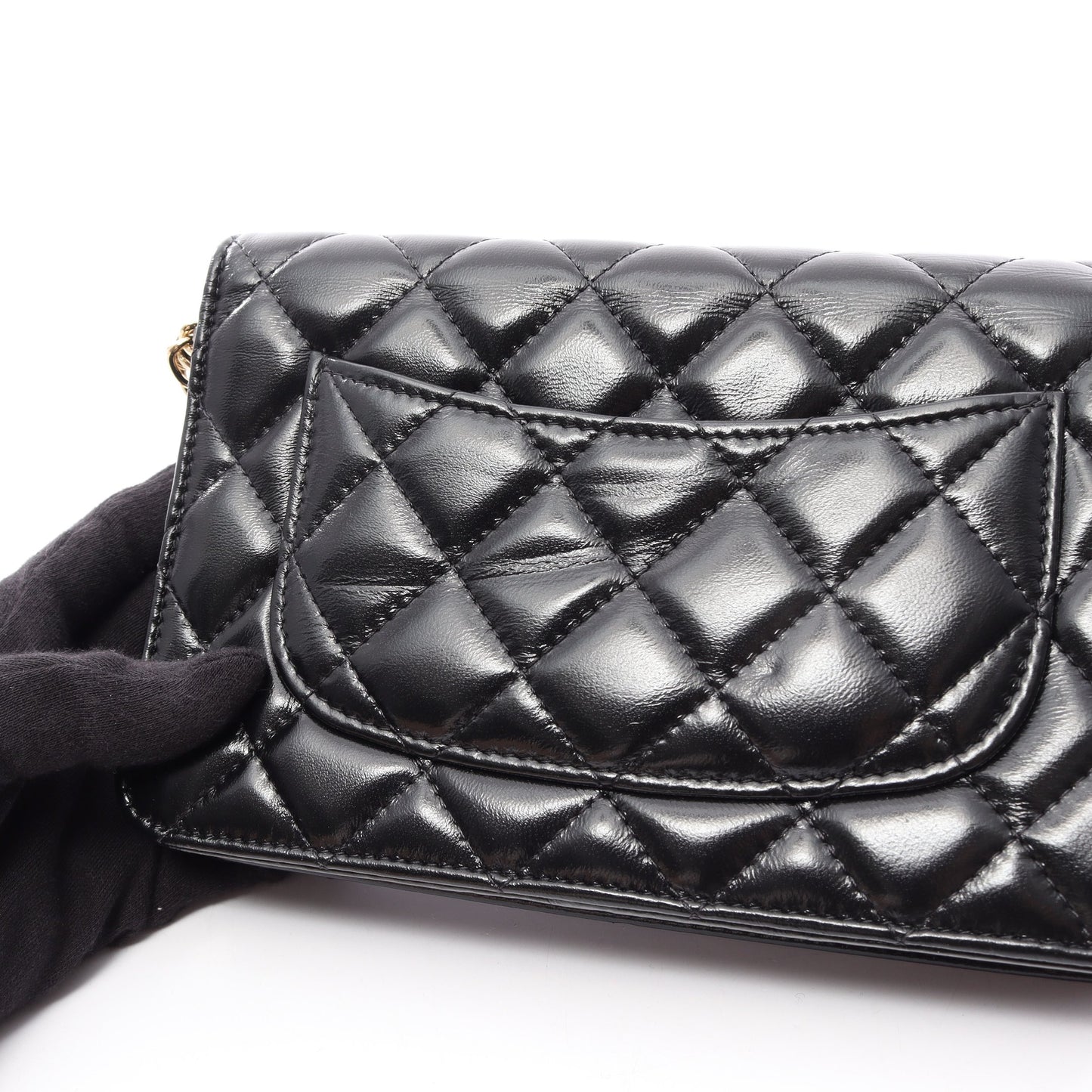 マトラッセ チェーンウォレット レザー ブラック ゴールド金具 シャネル バッグ CHANEL