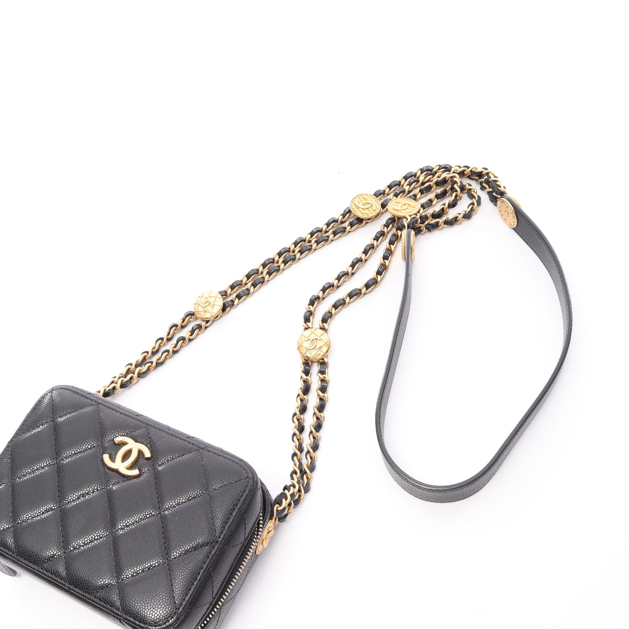 【美品】CHANELマトラッセ キャビアスキン チェーンショルダー カメラバッグ マトラッセ ミニ カメラバッグ チェーンショルダーバッグ キャビア