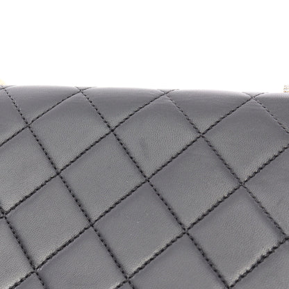 マトラッセ チェーンショルダーバッグ ラムスキン ブラック ゴールド金具 シャネル バッグ CHANEL