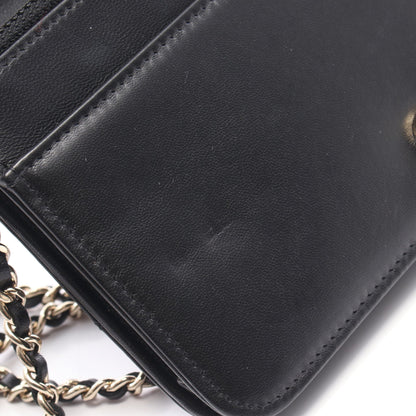 マトラッセ アイコンチャーム チェーンウォレット ラムスキン ブラック ゴールド金具 シャネル バッグ CHANEL