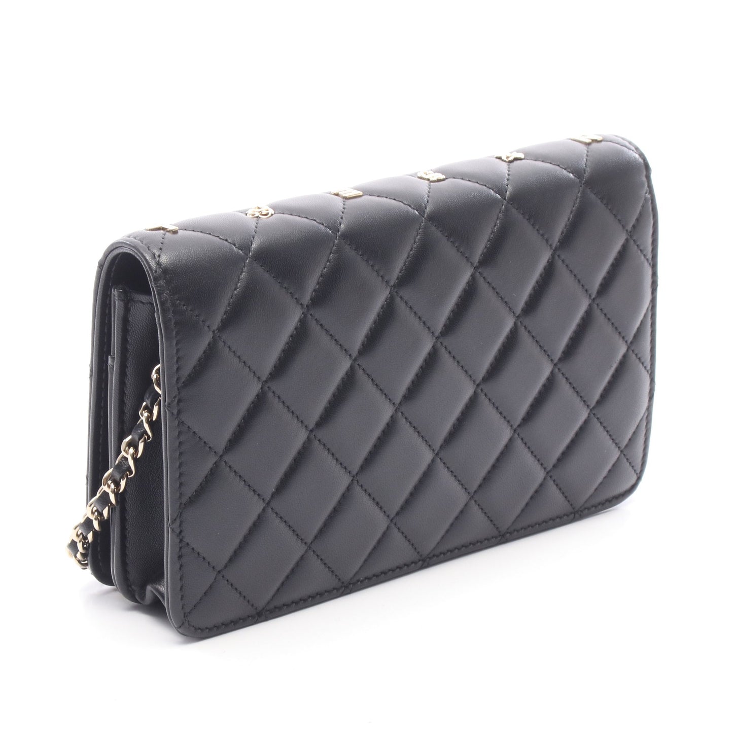 マトラッセ アイコンチャーム チェーンウォレット ラムスキン ブラック ゴールド金具 シャネル バッグ CHANEL