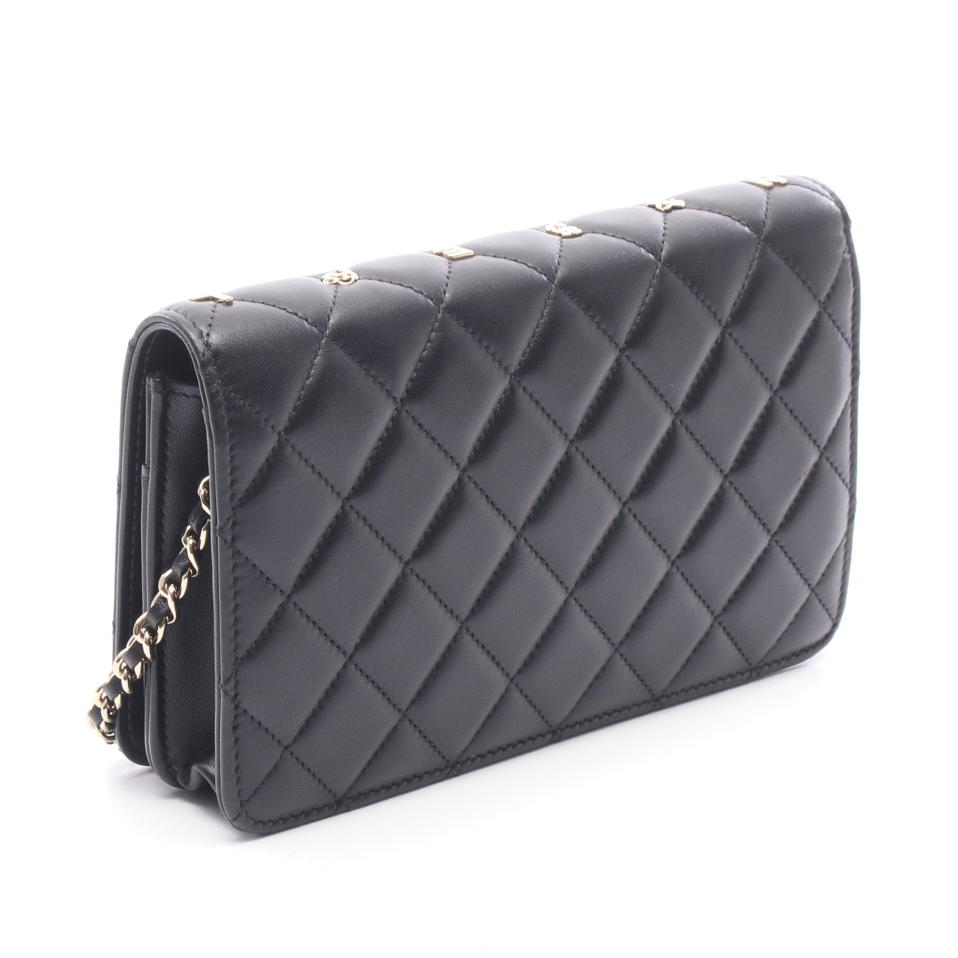 マトラッセ アイコンチャーム チェーンウォレット ラムスキン ブラック ゴールド金具 シャネル バッグ CHANEL