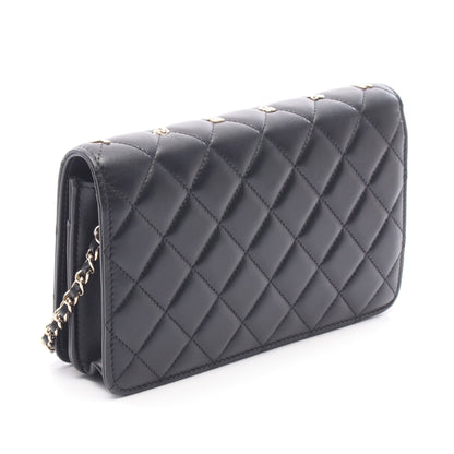 マトラッセ アイコンチャーム チェーンウォレット ラムスキン ブラック ゴールド金具 シャネル バッグ CHANEL