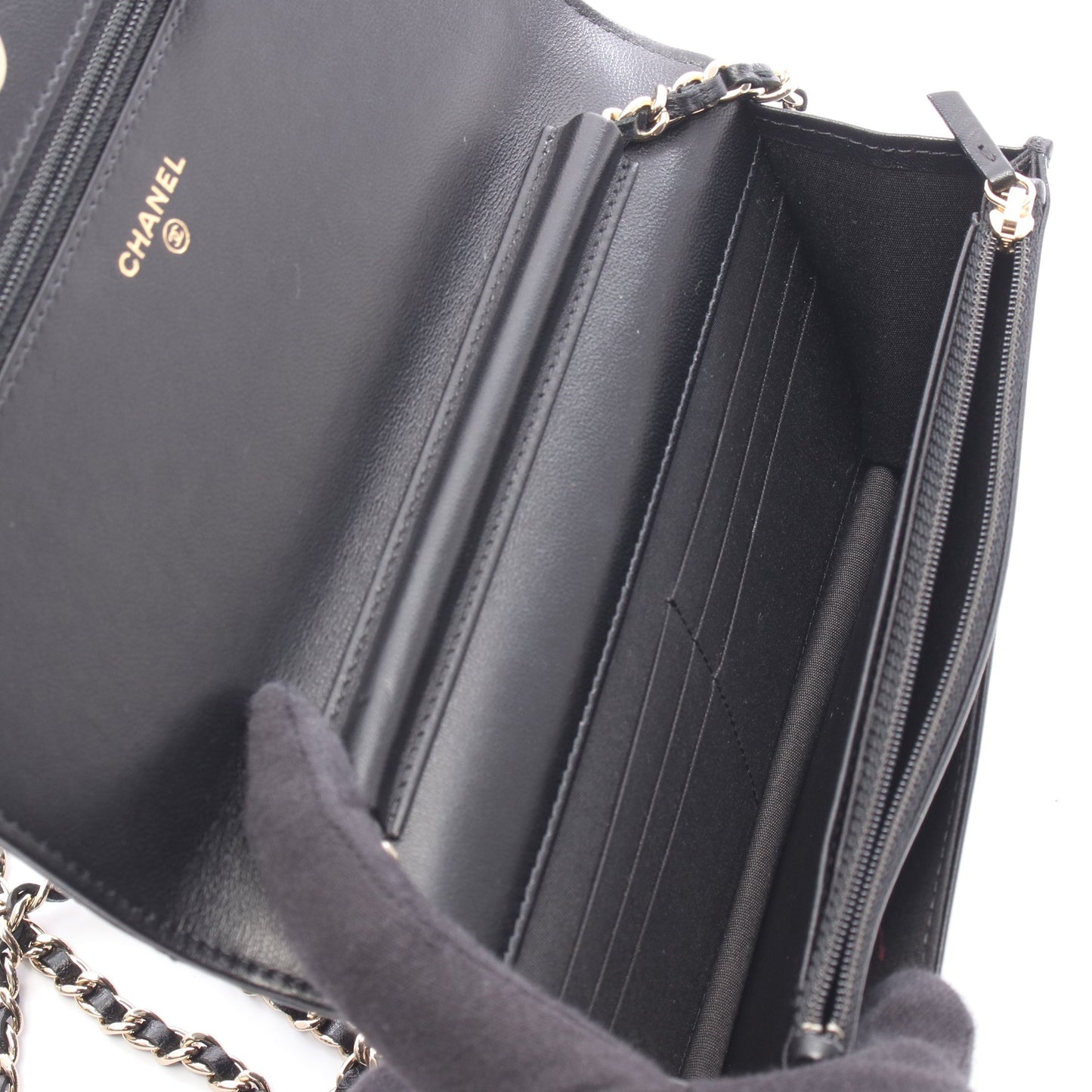 マトラッセ アイコンチャーム チェーンウォレット ラムスキン ブラック ゴールド金具 シャネル バッグ CHANEL
