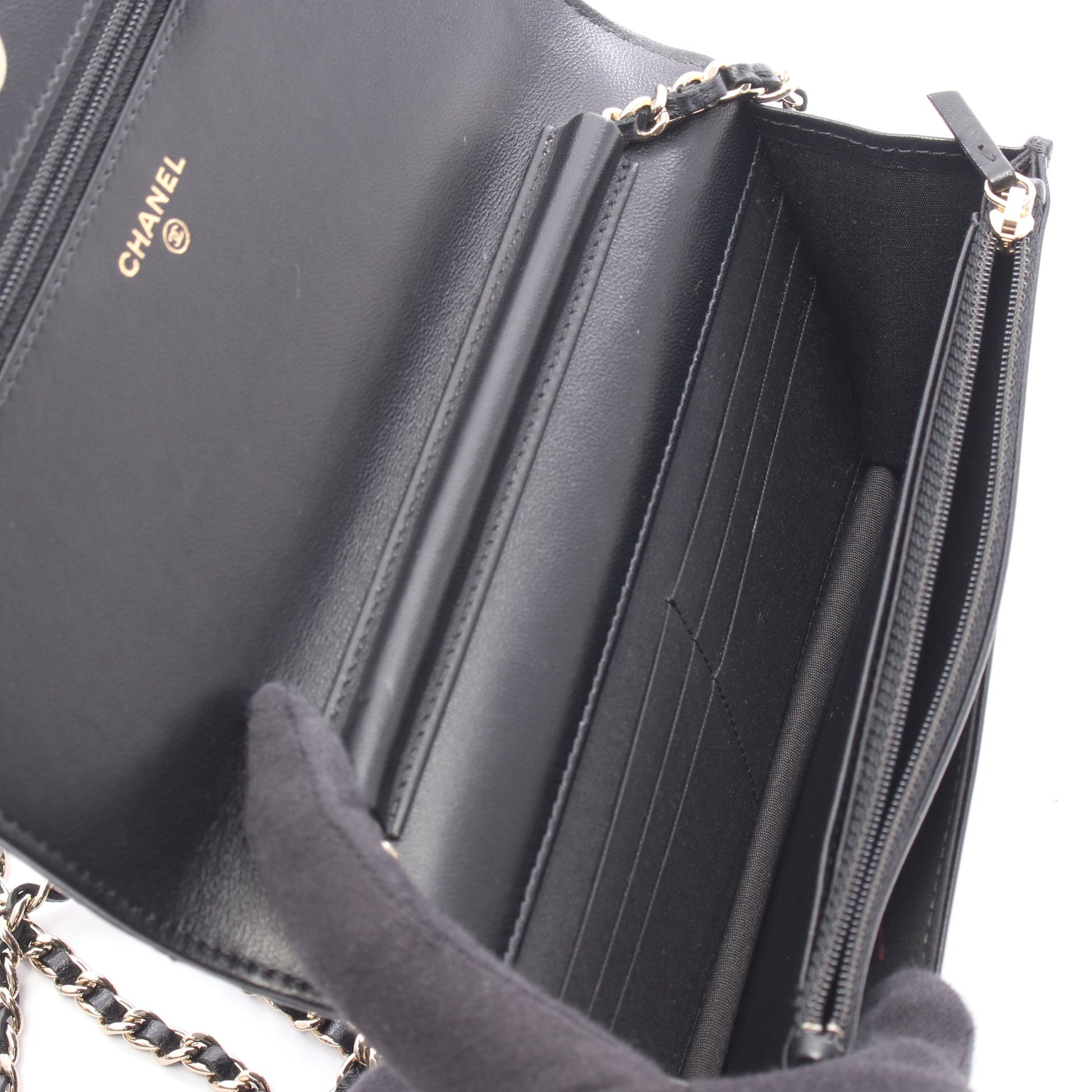 マトラッセ アイコンチャーム チェーンウォレット ラムスキン ブラック ゴールド金具 シャネル バッグ CHANEL