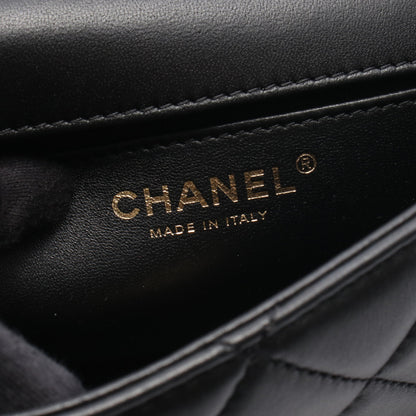 マトラッセ フルフラップ チェーンショルダーバッグ レザー ブラック ゴールド金具 シャネル バッグ CHANEL