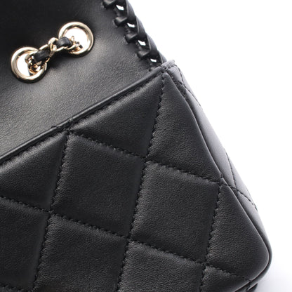 マトラッセ フルフラップ チェーンショルダーバッグ レザー ブラック ゴールド金具 シャネル バッグ CHANEL