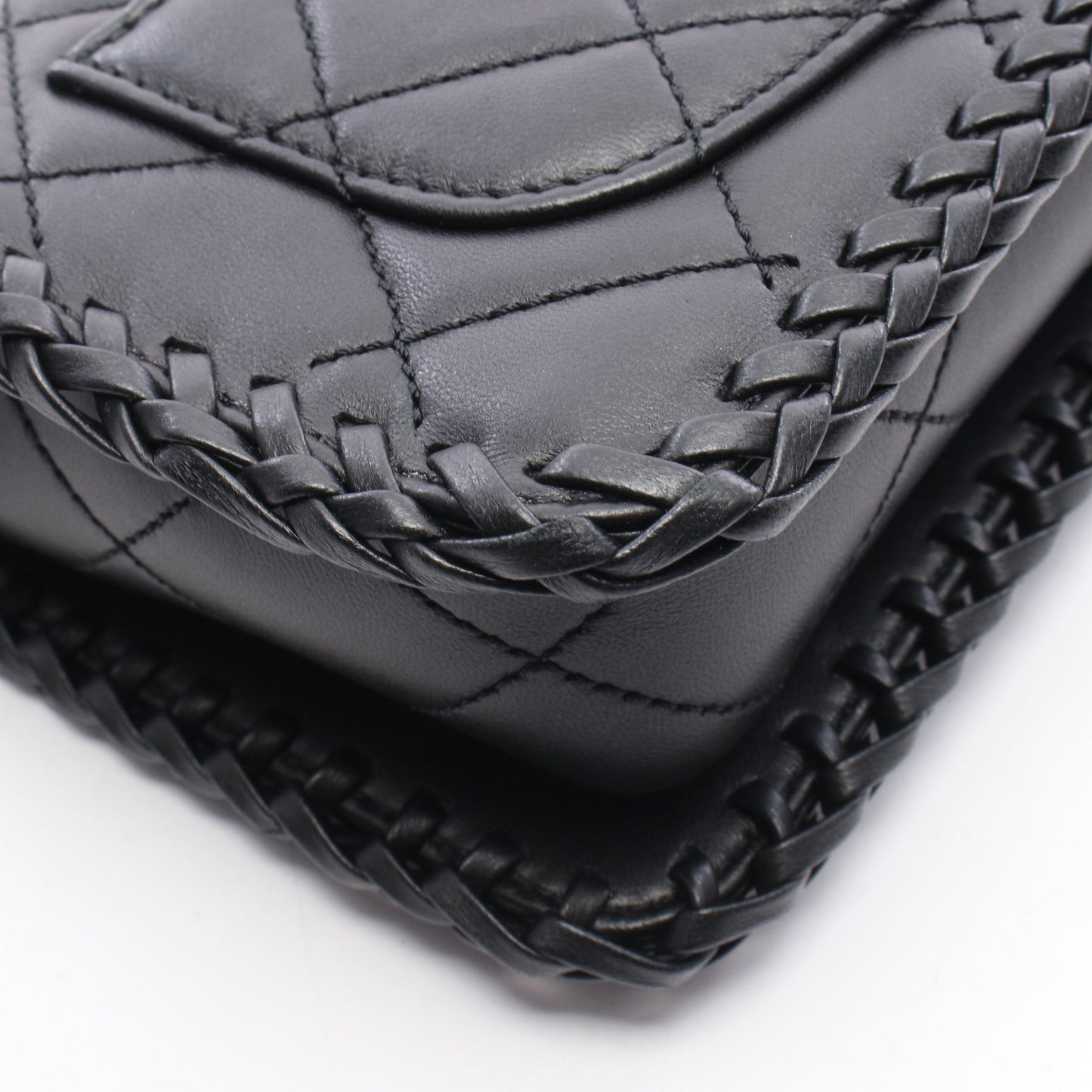 マトラッセ フルフラップ チェーンショルダーバッグ レザー ブラック ゴールド金具 シャネル バッグ CHANEL