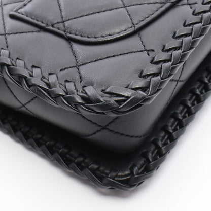 マトラッセ フルフラップ チェーンショルダーバッグ レザー ブラック ゴールド金具 シャネル バッグ CHANEL