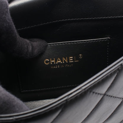 ミニ フラップ バッグ マトラッセ チェーンショルダーバッグ ラムスキン ブラック ゴールド金具 シャネル バッグ CHANEL
