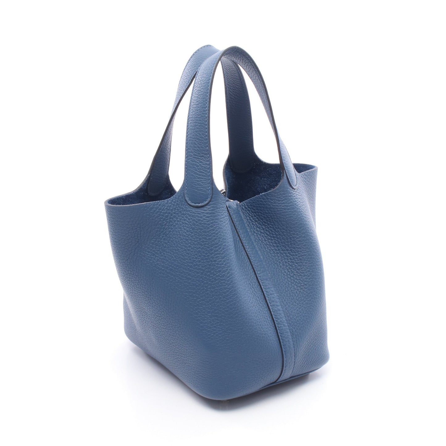 ピコタンロックPM ブルータイ ハンドバッグ トリヨンクレマンス ブルー シルバー金具 K刻印 エルメス バッグ HERMES