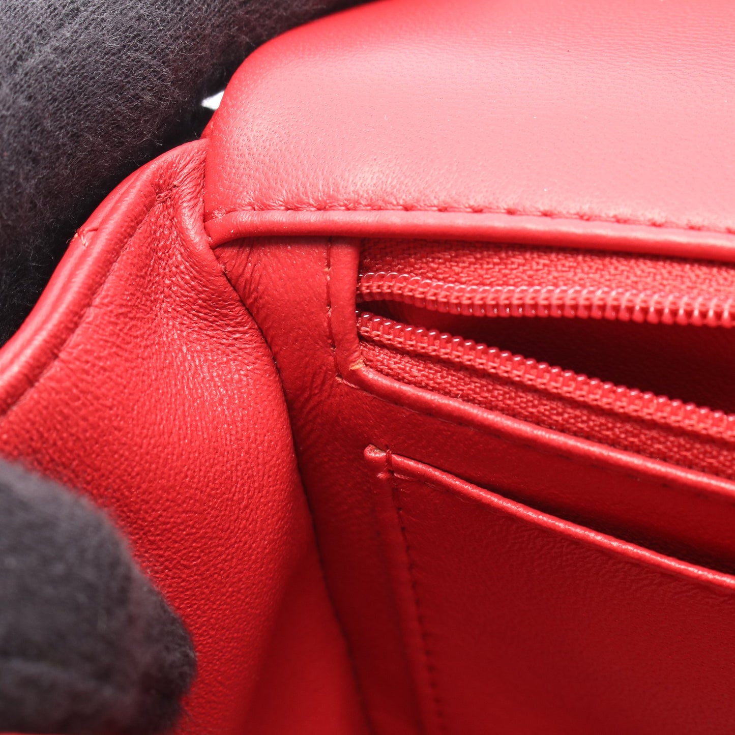 マトラッセ トップハンドル ミニ フラップ チェーンショルダーバッグ ラムスキン レッド ゴールド金具 シャネル バッグ CHANEL