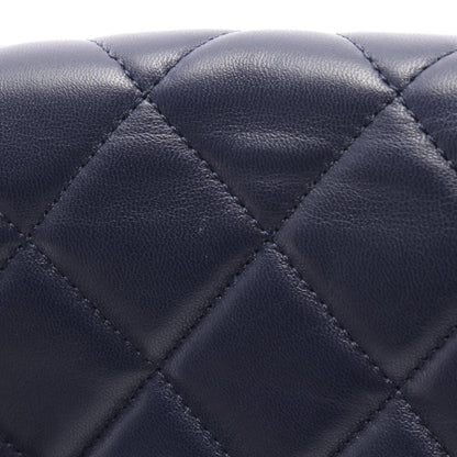 マトラッセ スモールフラップ チェーンショルダーバッグ ラムスキン ネイビー ゴールド金具 シャネル バッグ CHANEL