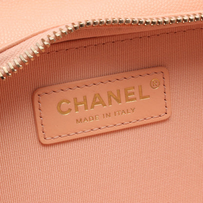 マトラッセ スモールフラップ チェーンショルダーバッグ キャビアスキン コーラルピンク ゴールド金具 シャネル バッグ CHANEL