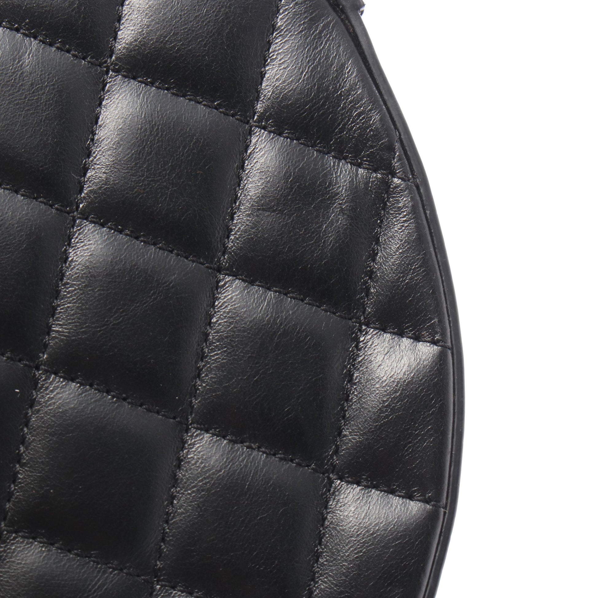 マトラッセ ラウンド チェーンショルダー チェーンハンドバッグ レザー ブラック ゴールド金具 シャネル バッグ CHANEL
