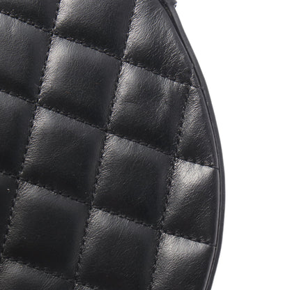 マトラッセ ラウンド チェーンショルダー チェーンハンドバッグ レザー ブラック ゴールド金具 シャネル バッグ CHANEL