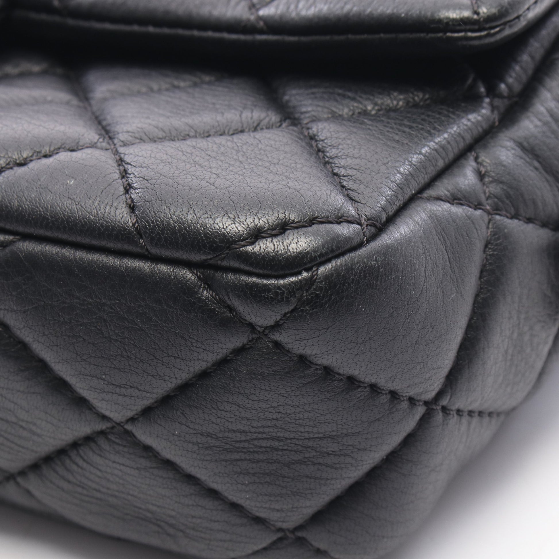 マトラッセ チェーンショルダーバッグ レザー ブラック シルバー金具 シャネル バッグ CHANEL