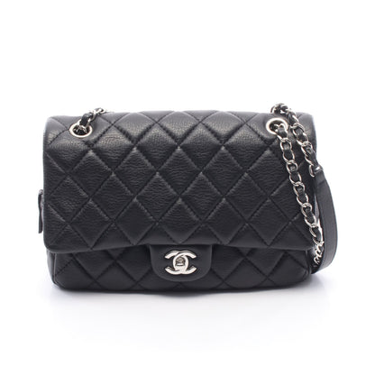 マトラッセ チェーンショルダーバッグ レザー ブラック シルバー金具 シャネル バッグ CHANEL