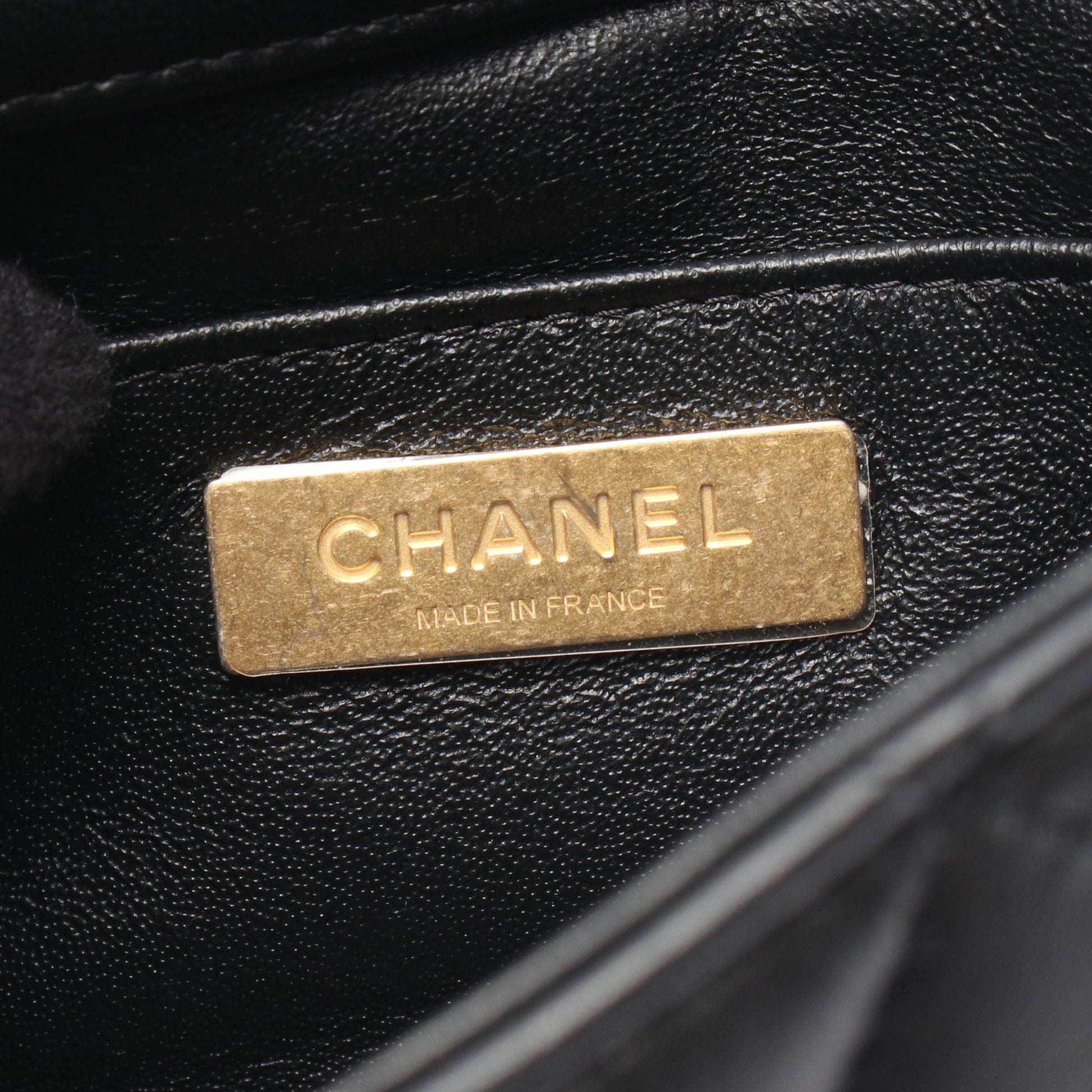 マトラッセ チェーンショルダーバッグ ラムスキン ブラック ゴールド金具 シャネル バッグ CHANEL