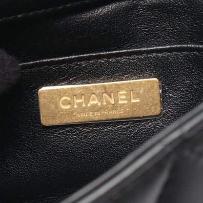マトラッセ チェーンショルダーバッグ ラムスキン ブラック ゴールド金具 シャネル バッグ CHANEL