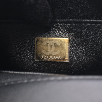 マトラッセ チェーンショルダーバッグ ラムスキン ブラック ゴールド金具 シャネル バッグ CHANEL