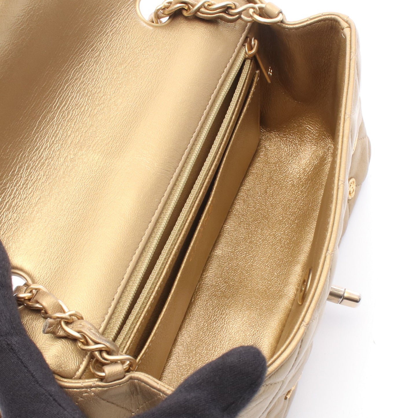 ミニマトラッセ20 チェーンショルダーバッグ レザー ゴールド ゴールド金具 シャネル バッグ CHANEL