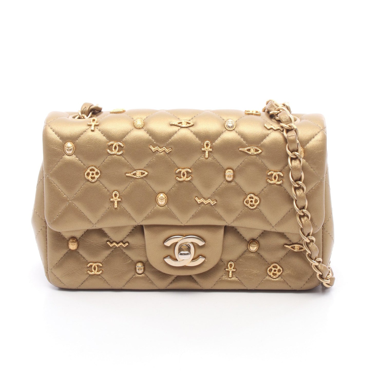 ミニマトラッセ20 チェーンショルダーバッグ レザー ゴールド ゴールド金具 シャネル バッグ CHANEL