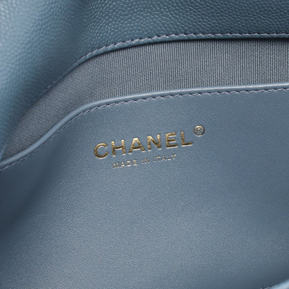 マトラッセ チェーンショルダーバッグ キャビアスキン ブルー ゴールド金具 シャネル バッグ CHANEL
