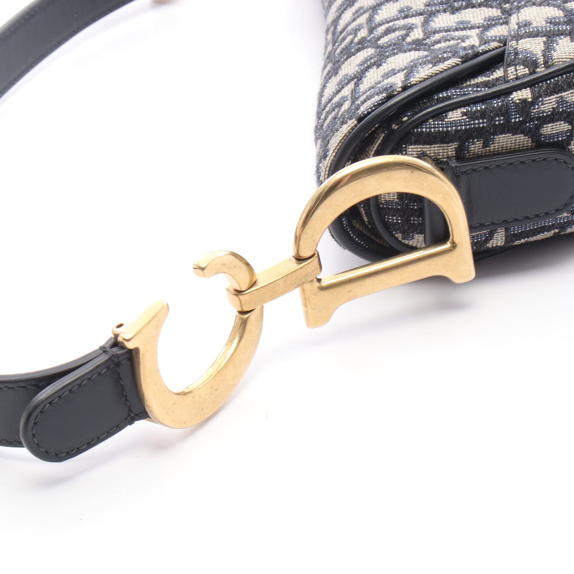 SADDLE サドル オブリーク ハンドバッグ キャンバス レザー ネイビー ベージュ クリスチャンディオール バッグ Christian Dior