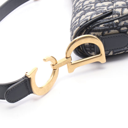 SADDLE サドル オブリーク ハンドバッグ キャンバス レザー ネイビー ベージュ クリスチャンディオール バッグ Christian Dior