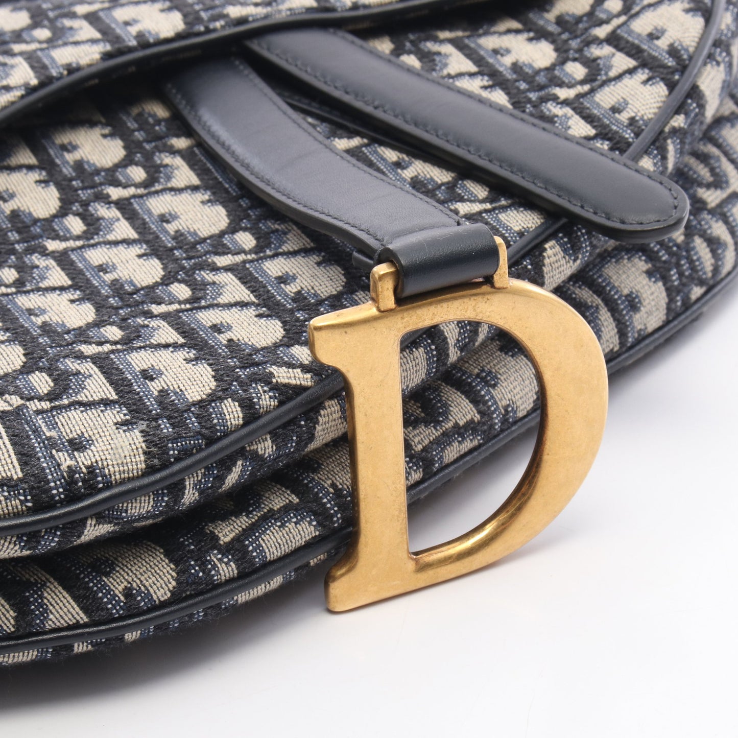SADDLE サドル オブリーク ハンドバッグ キャンバス レザー ネイビー ベージュ クリスチャンディオール バッグ Christian Dior