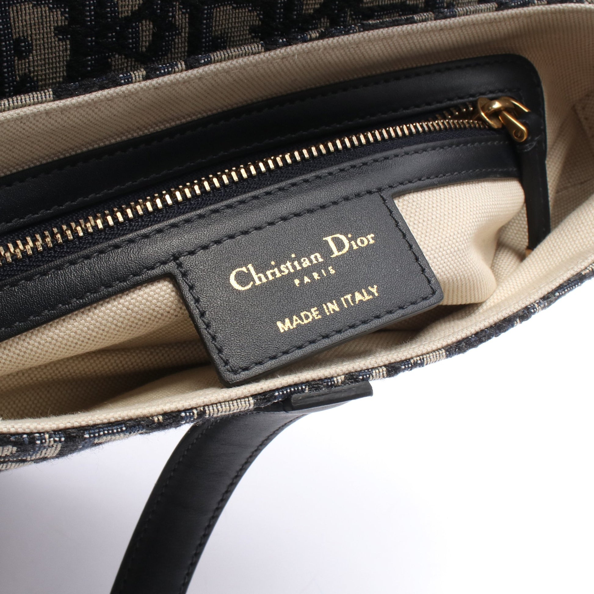 SADDLE サドル オブリーク ハンドバッグ キャンバス レザー ネイビー ベージュ クリスチャンディオール バッグ Christian Dior