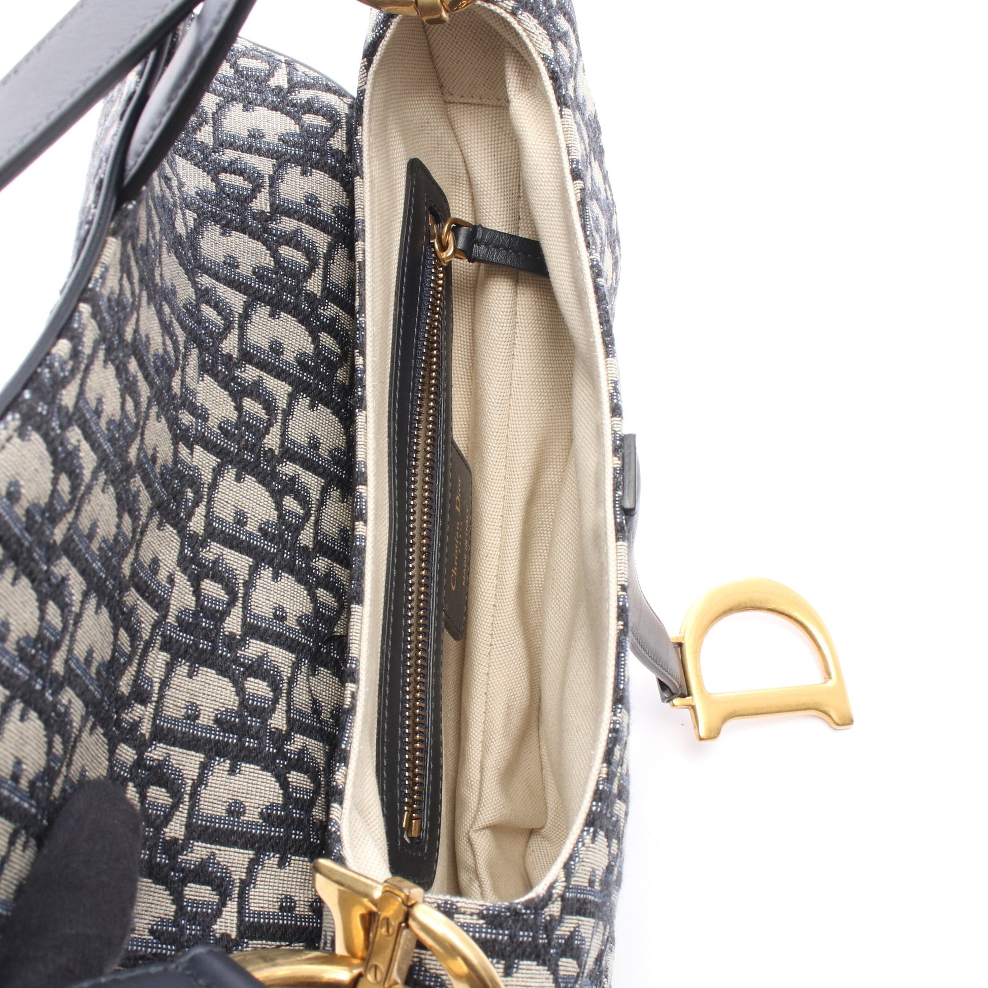SADDLE サドル オブリーク ハンドバッグ キャンバス レザー ネイビー ベージュ クリスチャンディオール バッグ Christian Dior