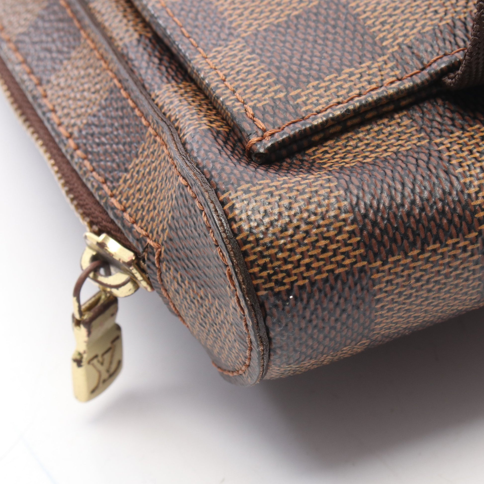 ジェロニモス ダミエエベヌ ボディバッグ PVC ブラウン ルイヴィトン バッグ LOUIS VUITTON