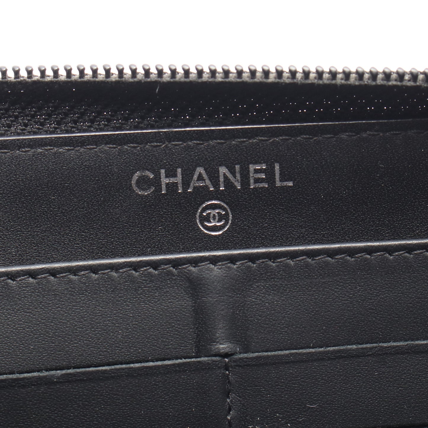 ココマーク ラウンドファスナー長財布 キャビアスキン ブラック シルバー金具 シャネル 財布・小物 CHANEL