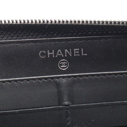 ココマーク ラウンドファスナー長財布 キャビアスキン ブラック シルバー金具 シャネル 財布・小物 CHANEL