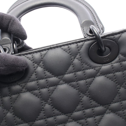 LADY DIOR MY ABCDIOR レディディオール スモール カナージュ 2WAY ハンドバッグ レザー ブラック クリスチャンディオール バッグ Christian Dior