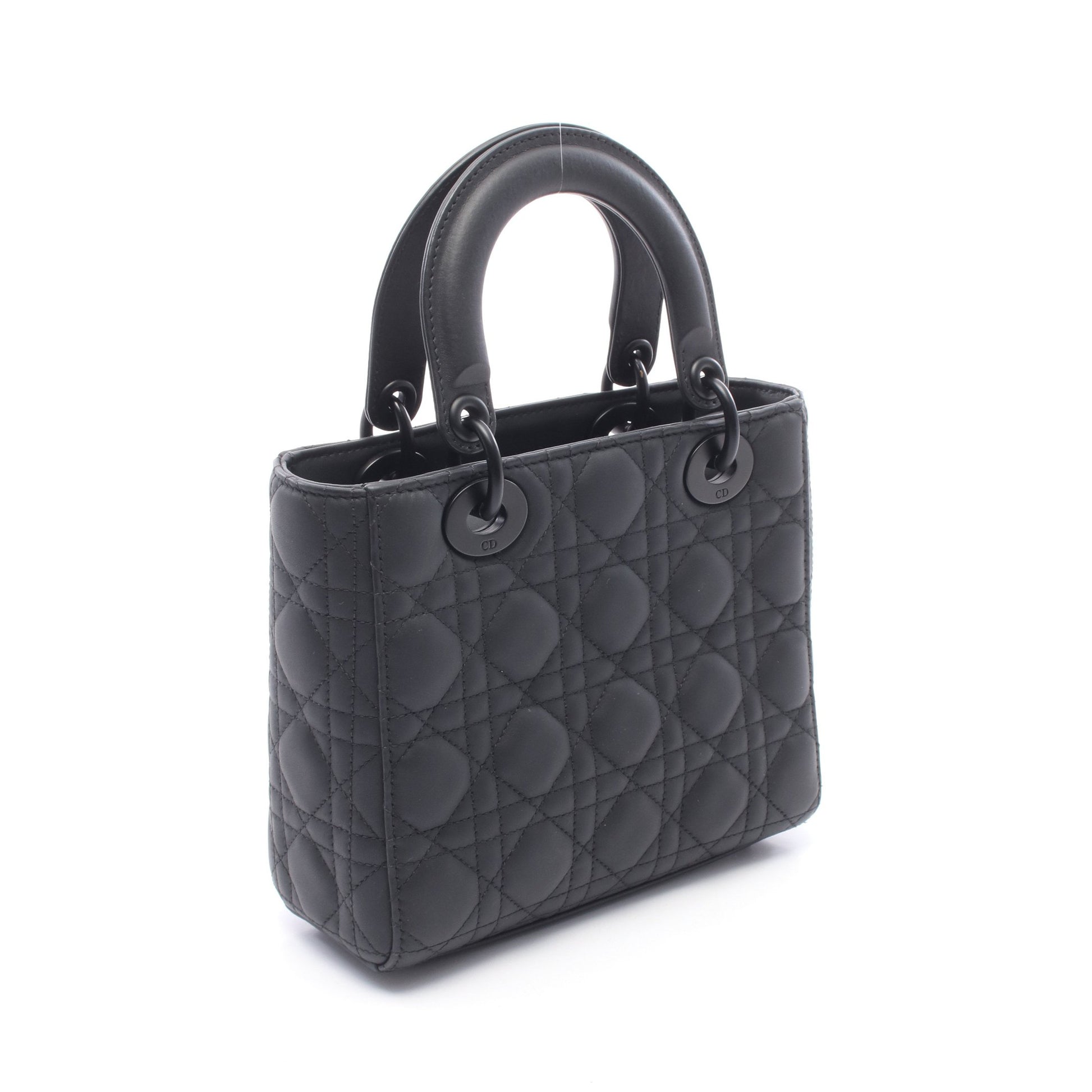 LADY DIOR MY ABCDIOR レディディオール スモール カナージュ 2WAY ハンドバッグ レザー ブラック クリスチャンディオール バッグ Christian Dior