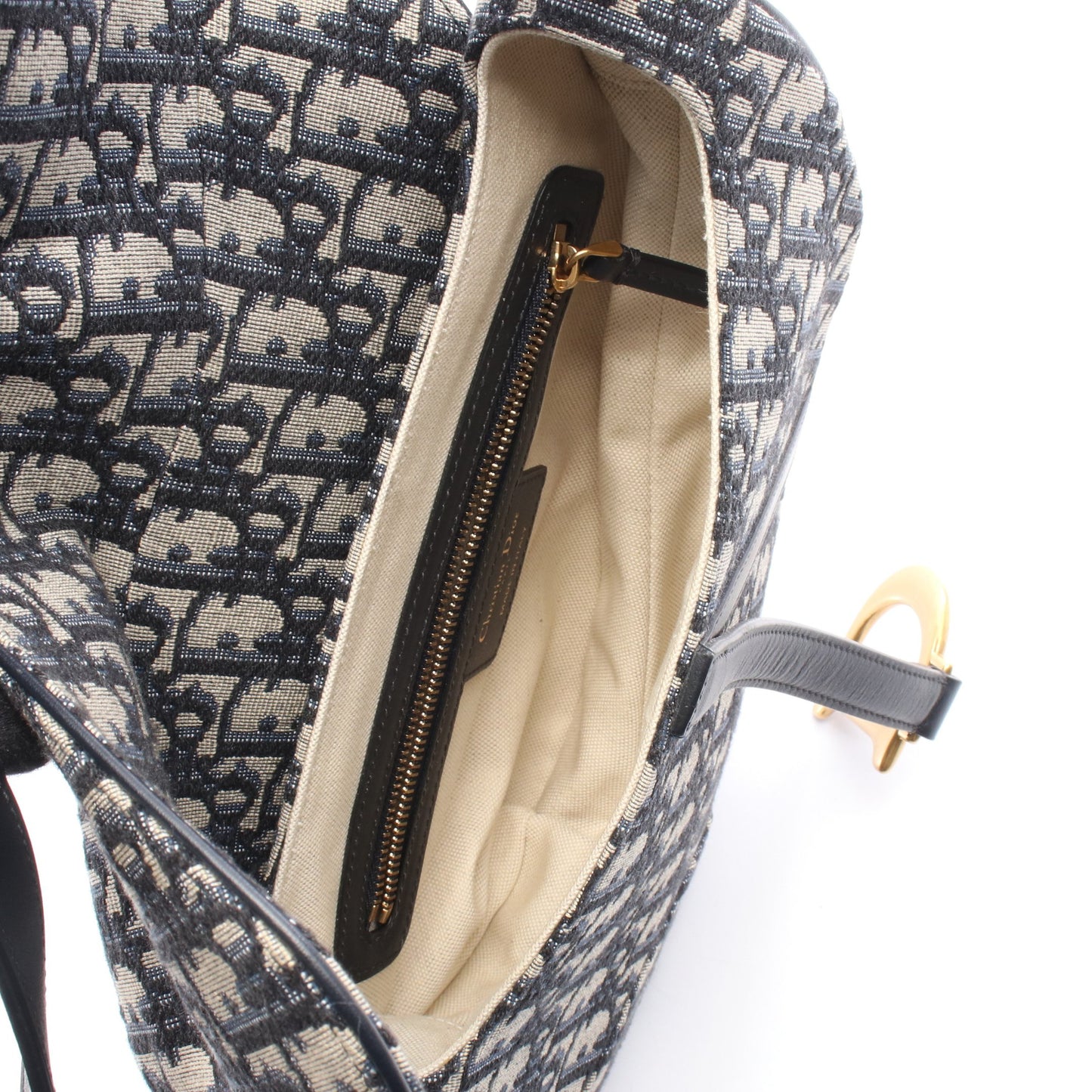 SADDLE サドル オブリーク 2WAY ハンドバッグ キャンバス レザー ネイビー ベージュ クリスチャンディオール バッグ Christian Dior