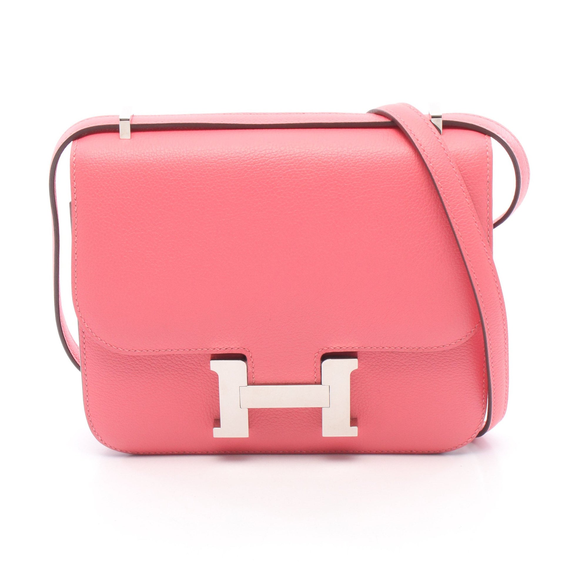 コンスタンス3 ミニ ローズアザレ ショルダーバッグ エバーカラー ピンク シルバー金具 C刻印 エルメス バッグ HERMES