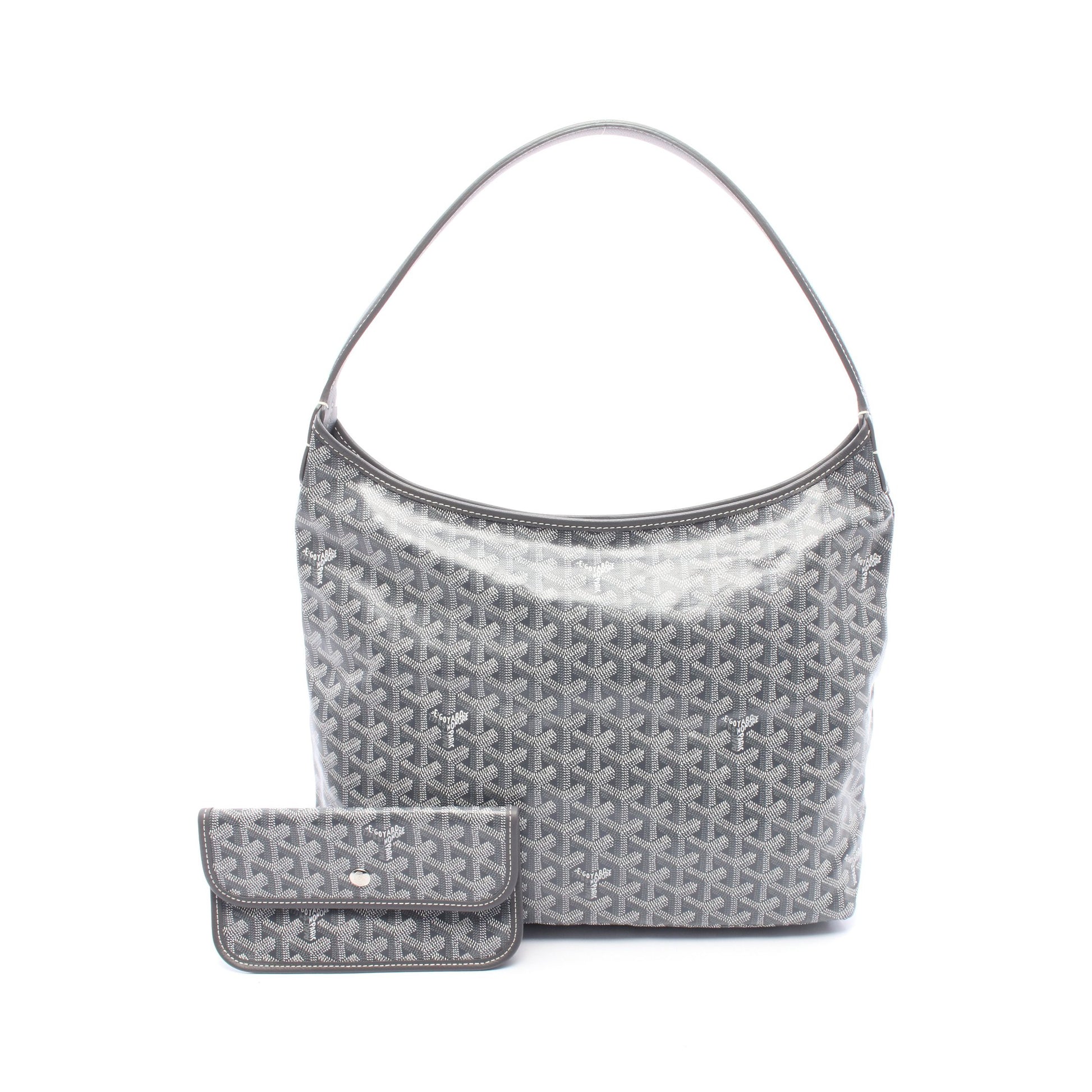 ボエム ホーボーバッグ ワンショルダーバッグ コーティングキャンバス レザー グレー ホワイト ゴヤール バッグ GOYARD