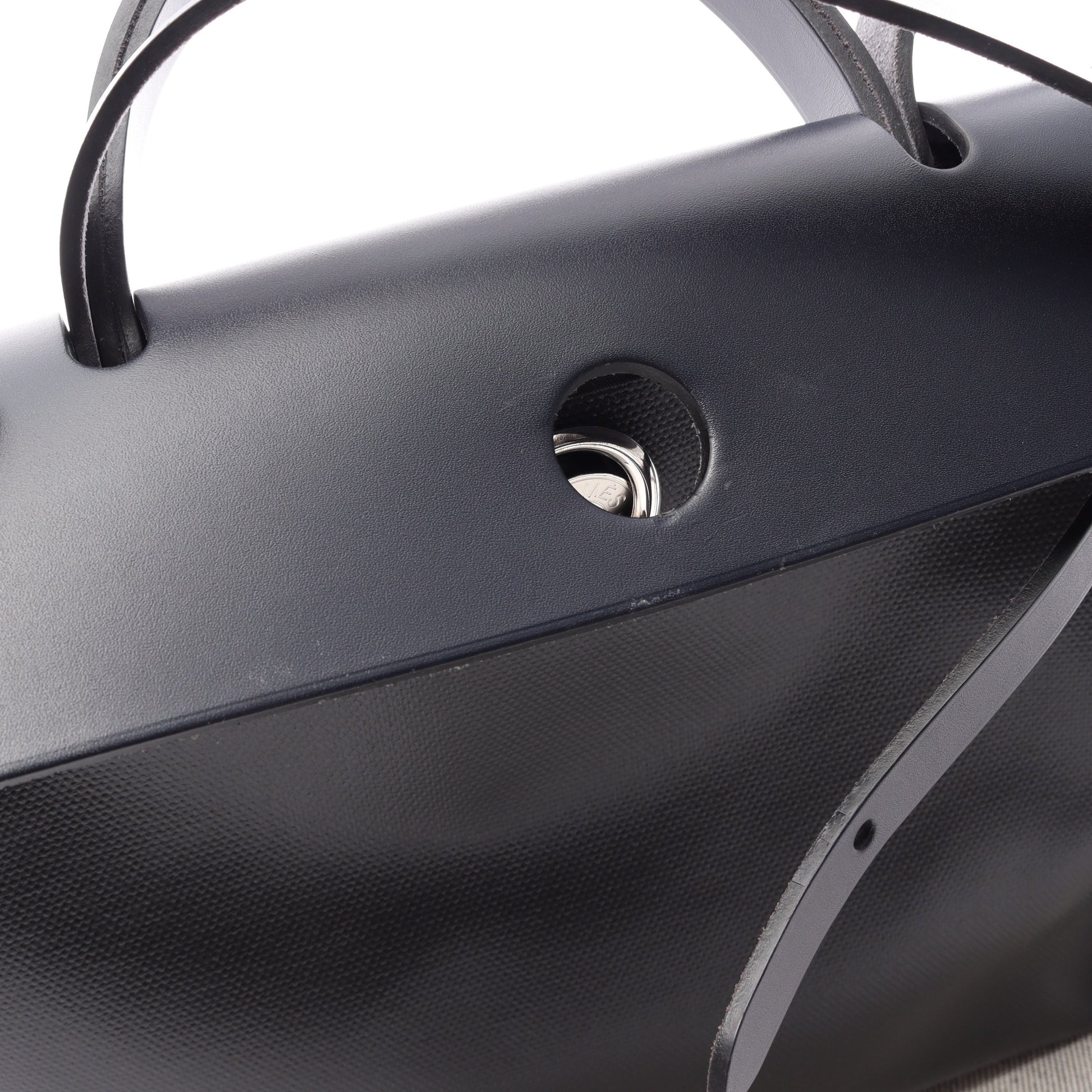 エールバッグジップPM ブルーニュイ 2WAY ハンドバッグ トワルアッシュベルリンヌ ヴァッシュハンター ブラック ネイビー シルバー金具 W刻印 エルメス バッグ HERMES