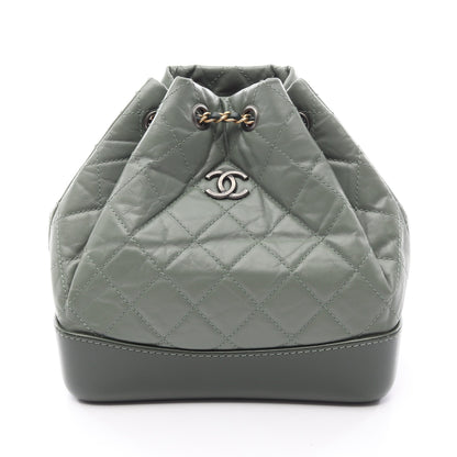 ガブリエル スモール コンビ金具 リュックサック レザー グリーン シャネル バッグ CHANEL