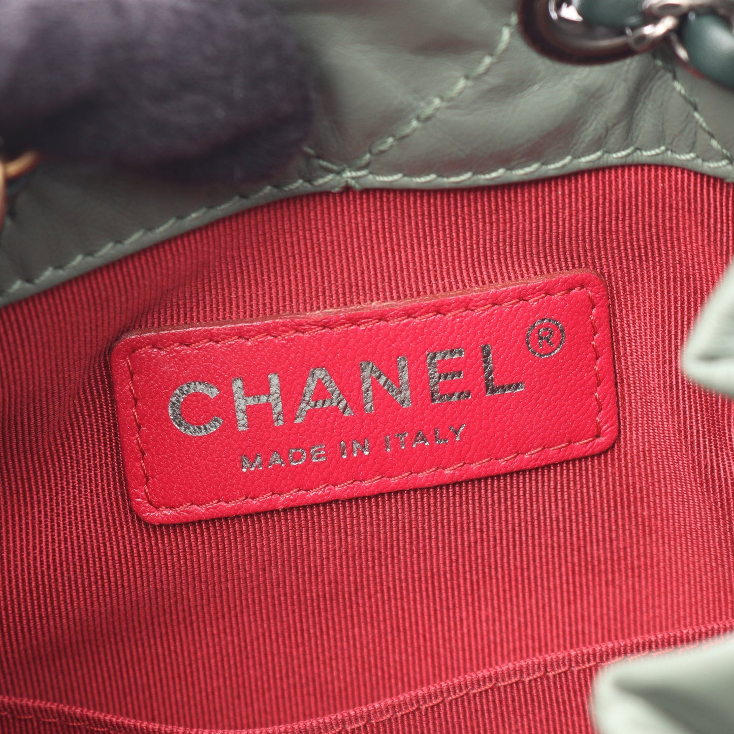 ガブリエル スモール コンビ金具 リュックサック レザー グリーン シャネル バッグ CHANEL